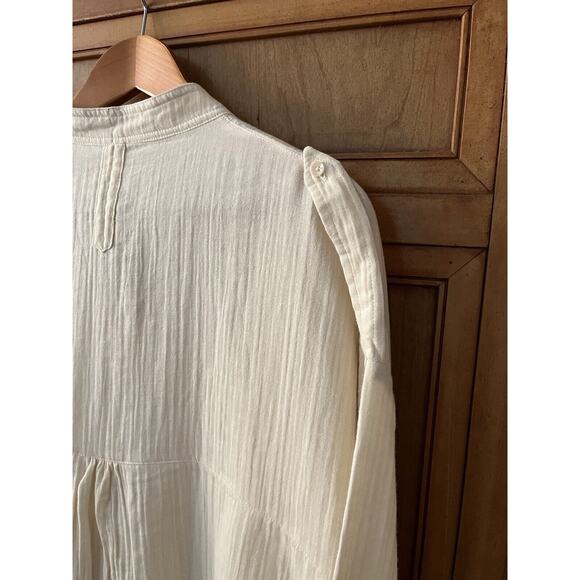 NWT Acacia Swimwear Van Top Sz P/S Cream Cotton Gauze 3/4 Sleeve - Picture 6 of 9